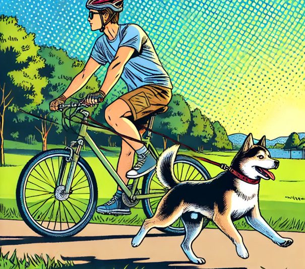 balade à vélo avec chien