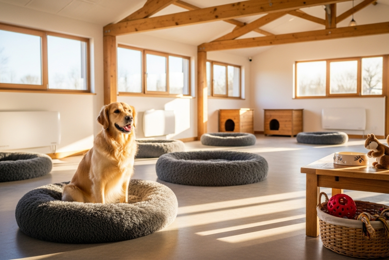 Chien heureux en pension canine à Champigny-sur-Marne avant les vacances